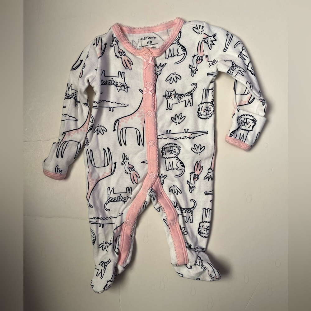 Carters newborn onesie with animals